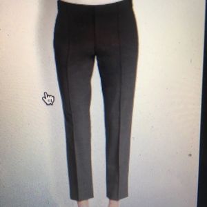 VINCE Gray Wool Stretch Leather Tab Crop Pant